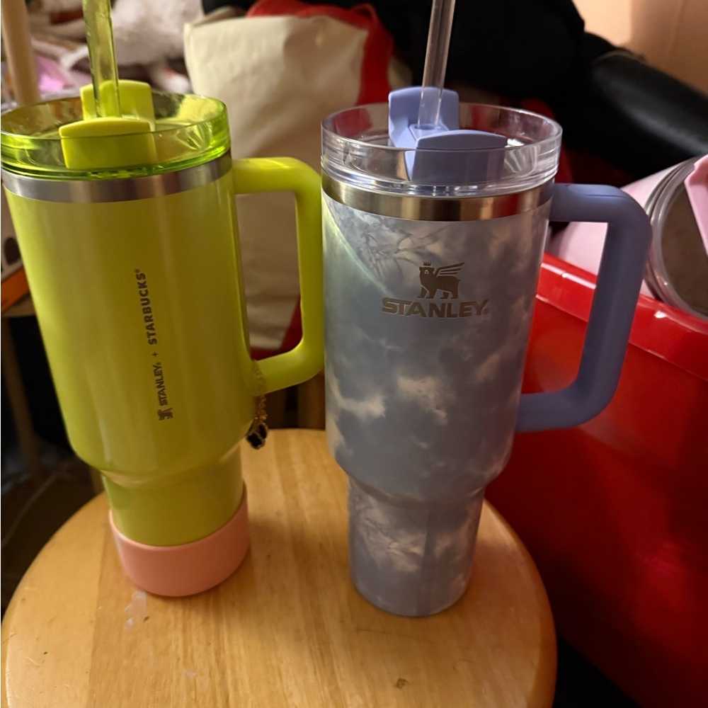 Stanley Lime Green and Sky Blue Mugs with Handles